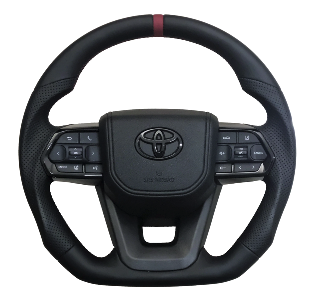 VX300 Toyota Land Cruiser 70 Series Full Leather Steering Wheel – Merlot Red