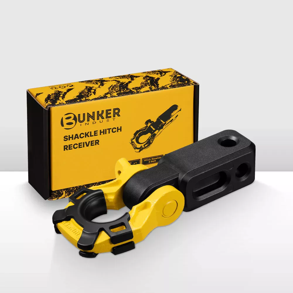 Bunker Indust 2″ Recovery Hitch Receiver 4.75T With 3/4″ D-Ring Bow Shackle
