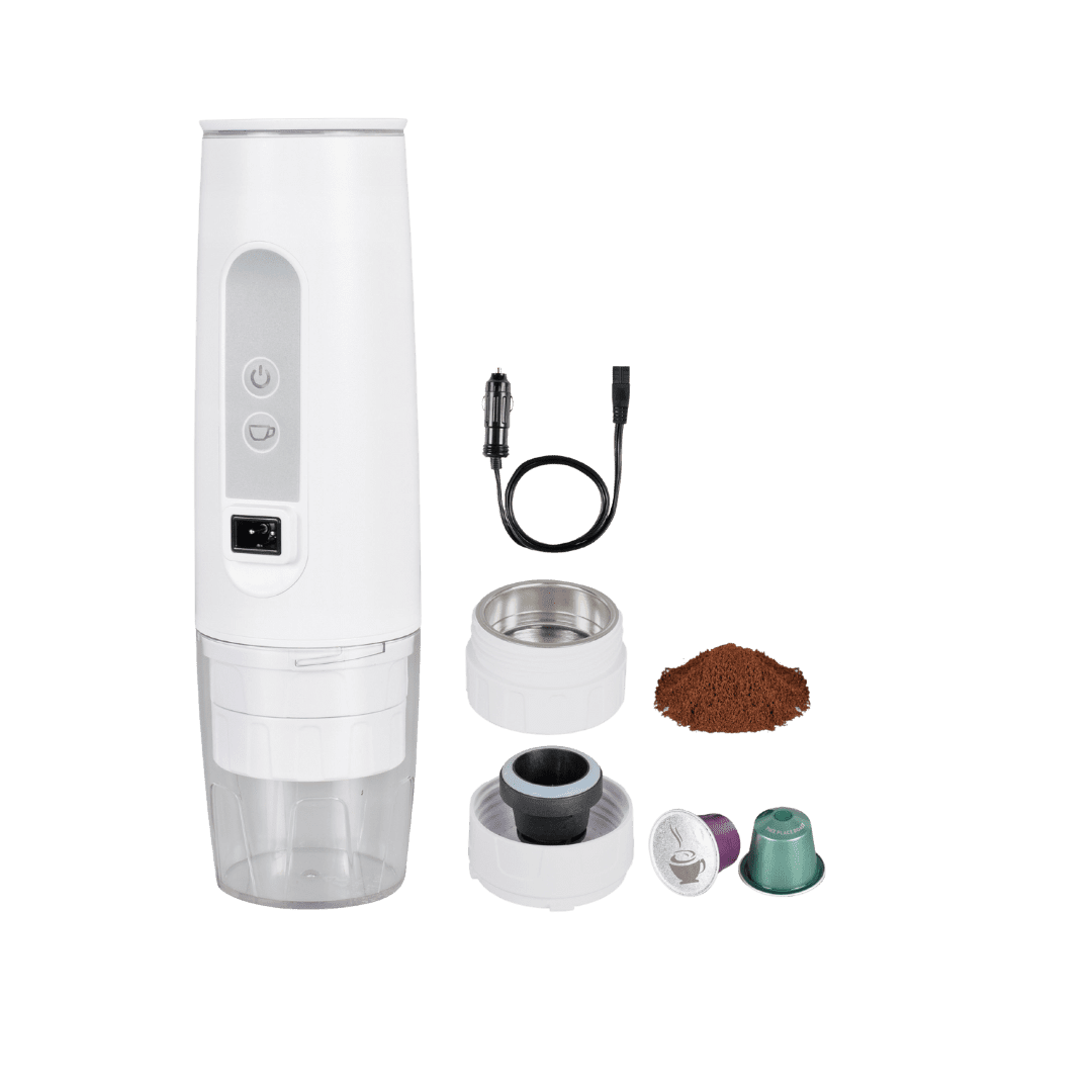 Campotel 12V Portable Coffee Maker – Compatible with Capsules/Pods & Ground Coffee