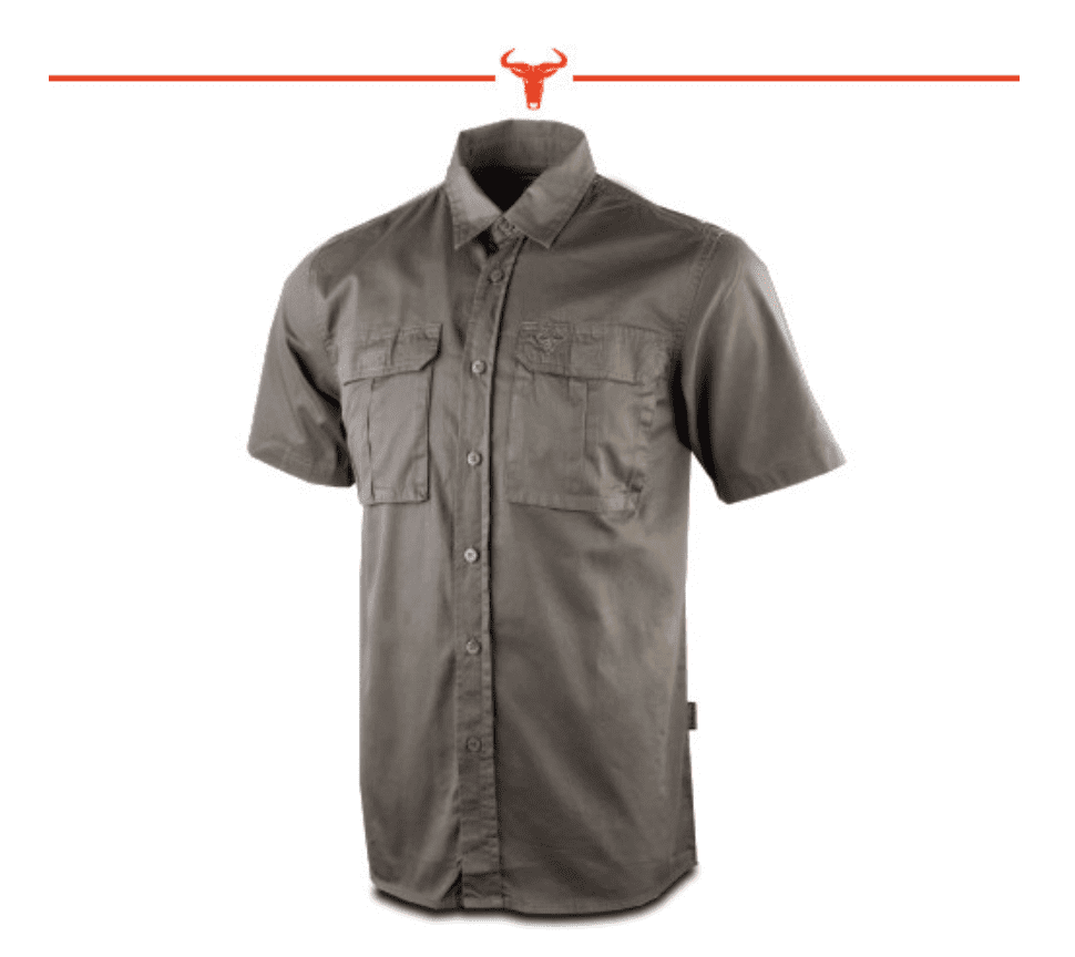 Wildebees Casual Short Sleeve Cotton Canvas Shirt | Mens
