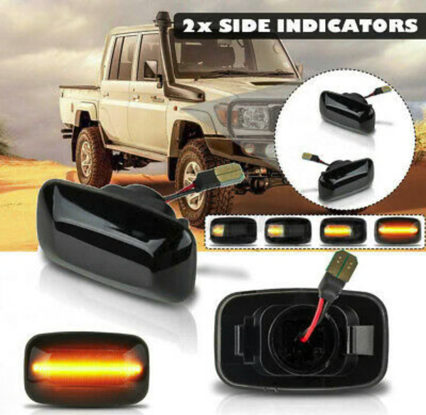 Toyota Land Cruiser / FJ Cruiser 70 Series Smoked Indicators Set of 2