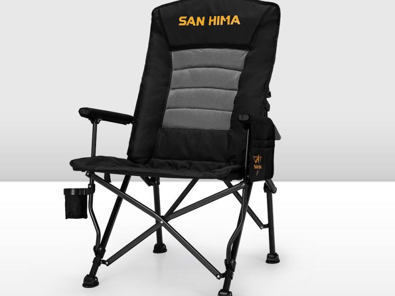 San Hima Luxury Folding Camping Chair Portable Outdoor Thick Padding With Storage Bag