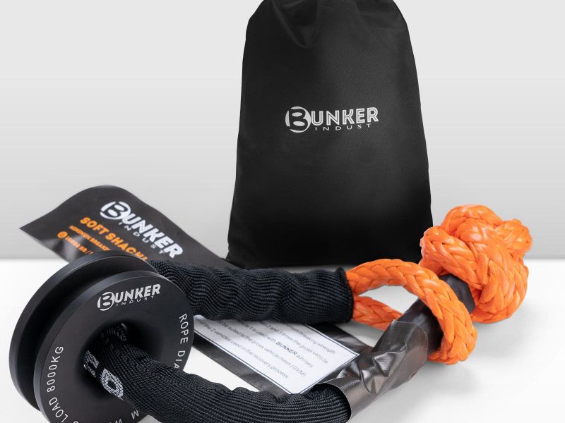 BUNKER INDUST Soft Shackle Synthetic Rope With Protective Recovery Snatch Ring