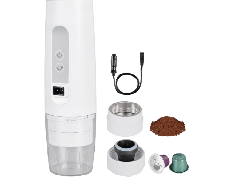 Campotel 12V Portable Coffee Maker – Compatible with Capsules/Pods & Ground Coffee