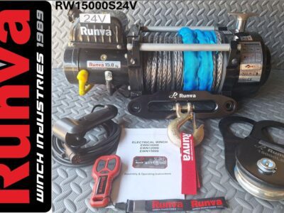 15000LBS – RUNVA WINCH 24V WITH SYNTHETIC ROPE 15000LBS (15 000LBS = 6 804KG)